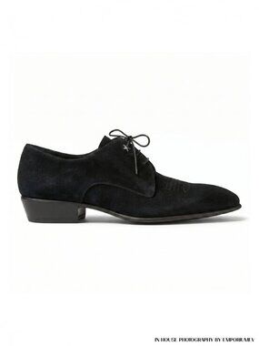 Jimmy Choo Jackson Black Suede Derby Shoes Size EU 44 US 11